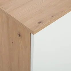 Komoda 3-drzwiowa z 4 szufladami IKOLI biała dąb artisan