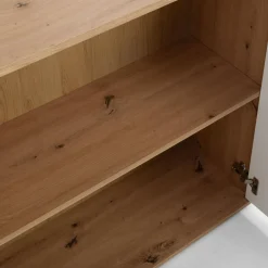 Komoda 3-drzwiowa z 4 szufladami IKOLI biała dąb artisan