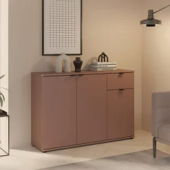 Komoda 3-drzwiowa z szufladą GANYMEDE terracotta