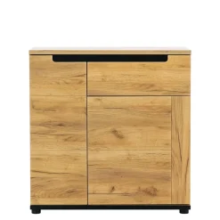 Komoda 2-drzwiowa z szufladą dąb craft złoty PRISCO