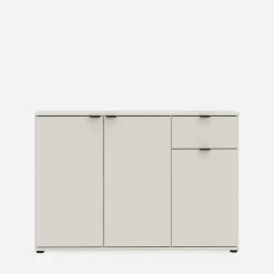 Komoda 3-drzwiowa z szufladą GANYMEDE jasny beż