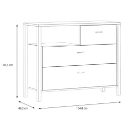 Komoda industrialna do sypialni HIGH ROCK