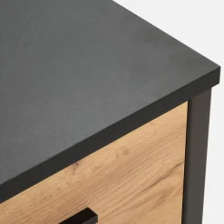 Komoda MALI 2D4S dąb craft/czarny