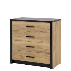 Komoda MALI 4S dąb craft/czarny