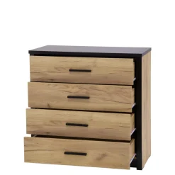 Komoda MALI 4S dąb craft/czarny