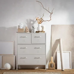 Komoda metalowa z szufladami BLEIZ jasnoszara