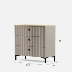 Komoda ryflowana z szufladami DOMINICA