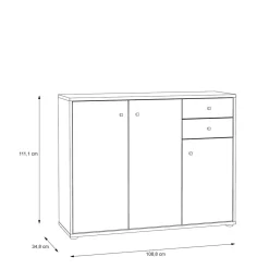 Komoda wysoka TEMPRA 2 3D2S dąb artisan