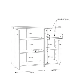 Komoda wysoka TEMPRA 2 3D2S dąb artisan