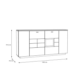 Komoda z witryną LOUOTO