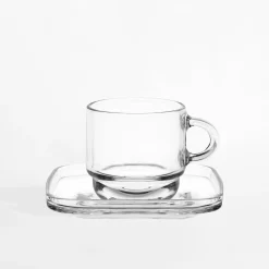 Komplet 6 filiżanek ze spodkiem 70 ml