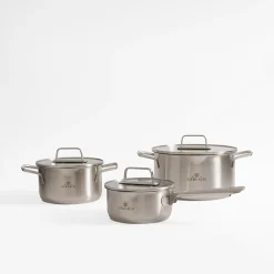 Komplet 3 garnków ze stali nierdzewnej AMBIENTE