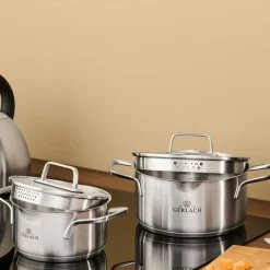 Komplet 3 garnków ze stali nierdzewnej AMBIENTE