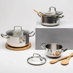 Komplet 3 garnków ze stali nierdzewnej SIMPLE