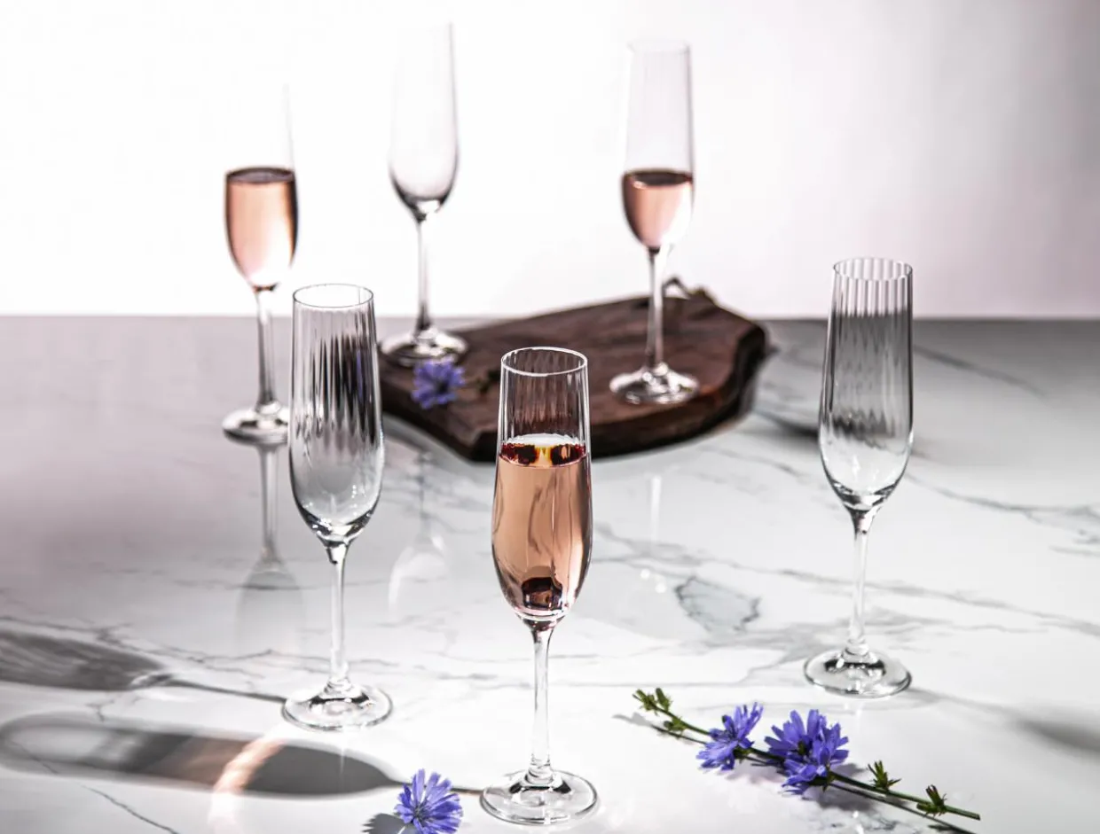 Komplet 6 kieliszków do szampana WATERFALL 190 ml