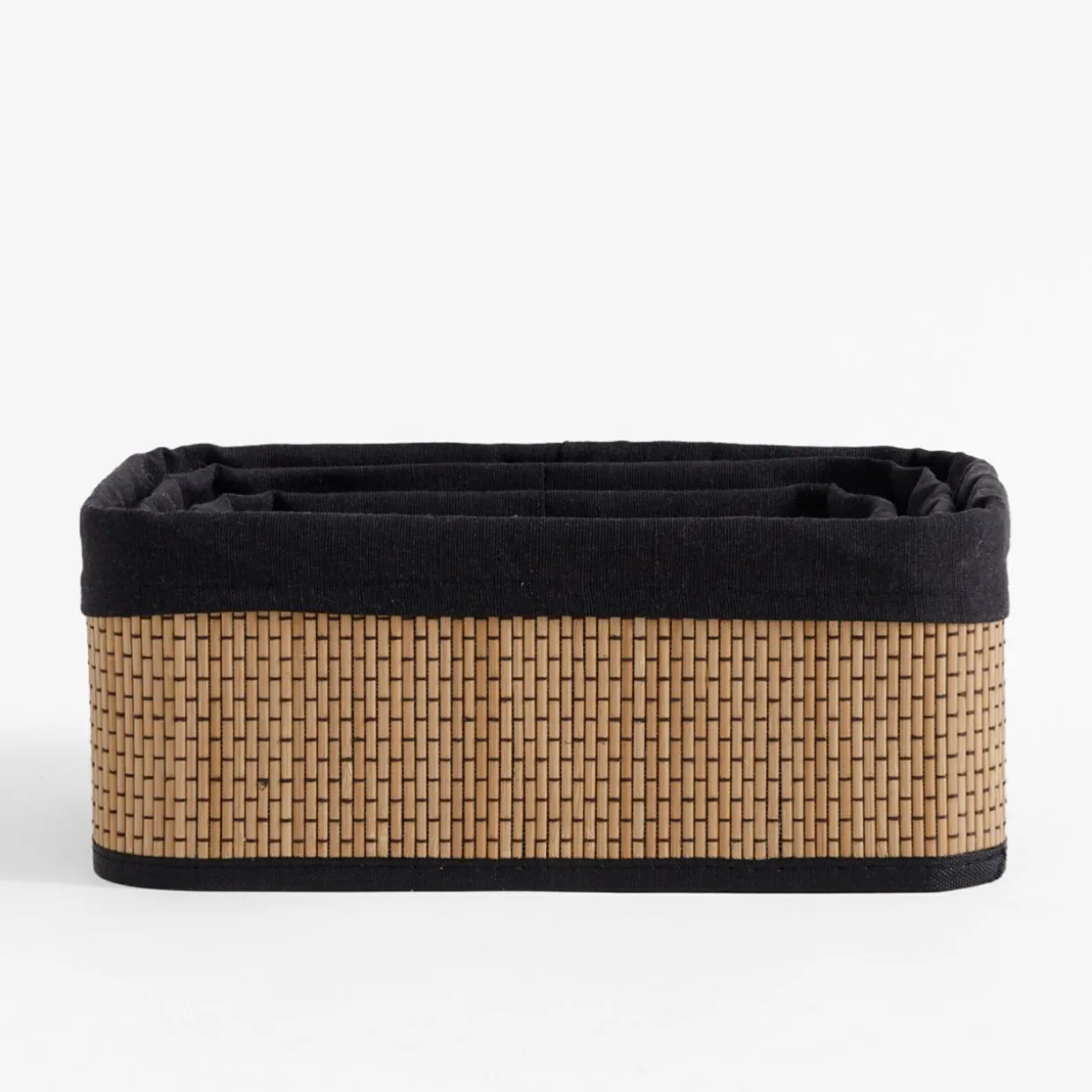 Komplet 3 koszy bambusowych prostokątne