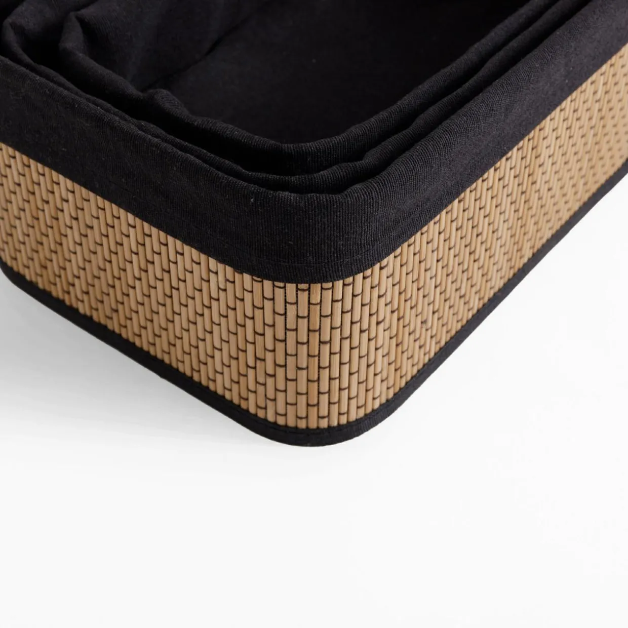 Komplet 3 koszy bambusowych prostokątne