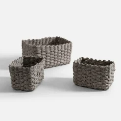 Komplet 3 koszy do przechowywania, szary
