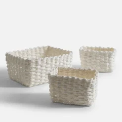 Komplet 3 koszy do przechowywania, biały