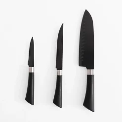 Komplet 3 noży kuchennych, czarne