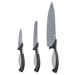 Komplet 3 noży ze stali nierdzewnej ANTRACYT