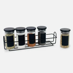 Komplet 5 pojemników do przypraw na stojaku 160 ml