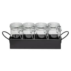 Komplet 4 pojemników na przyprawy na stojaku 80 ml