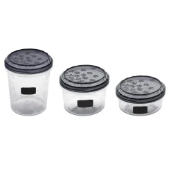 Komplet 3 pojemników RUKOLA z etykietkami tablicowymi