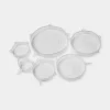 Komplet 6 pokrywek białych SILCO