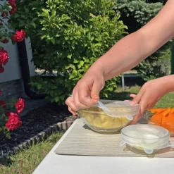 Komplet 6 pokrywek białych SILCO