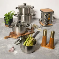 Komplet 12 przyprawników na stojaku