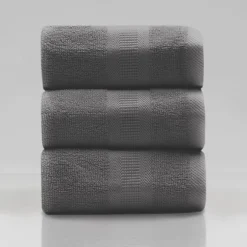 Komplet 3 ręczników bawełnianych szarych 30x30 cm