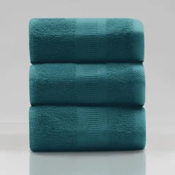 Komplet 3 ręczników bawełnianych turkus 30x30 cm