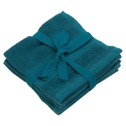 Komplet 3 ręczników bawełnianych turkus 30x30 cm