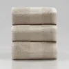 Komplet 3 ręczników bawełnianych beżowych 30x30 cm