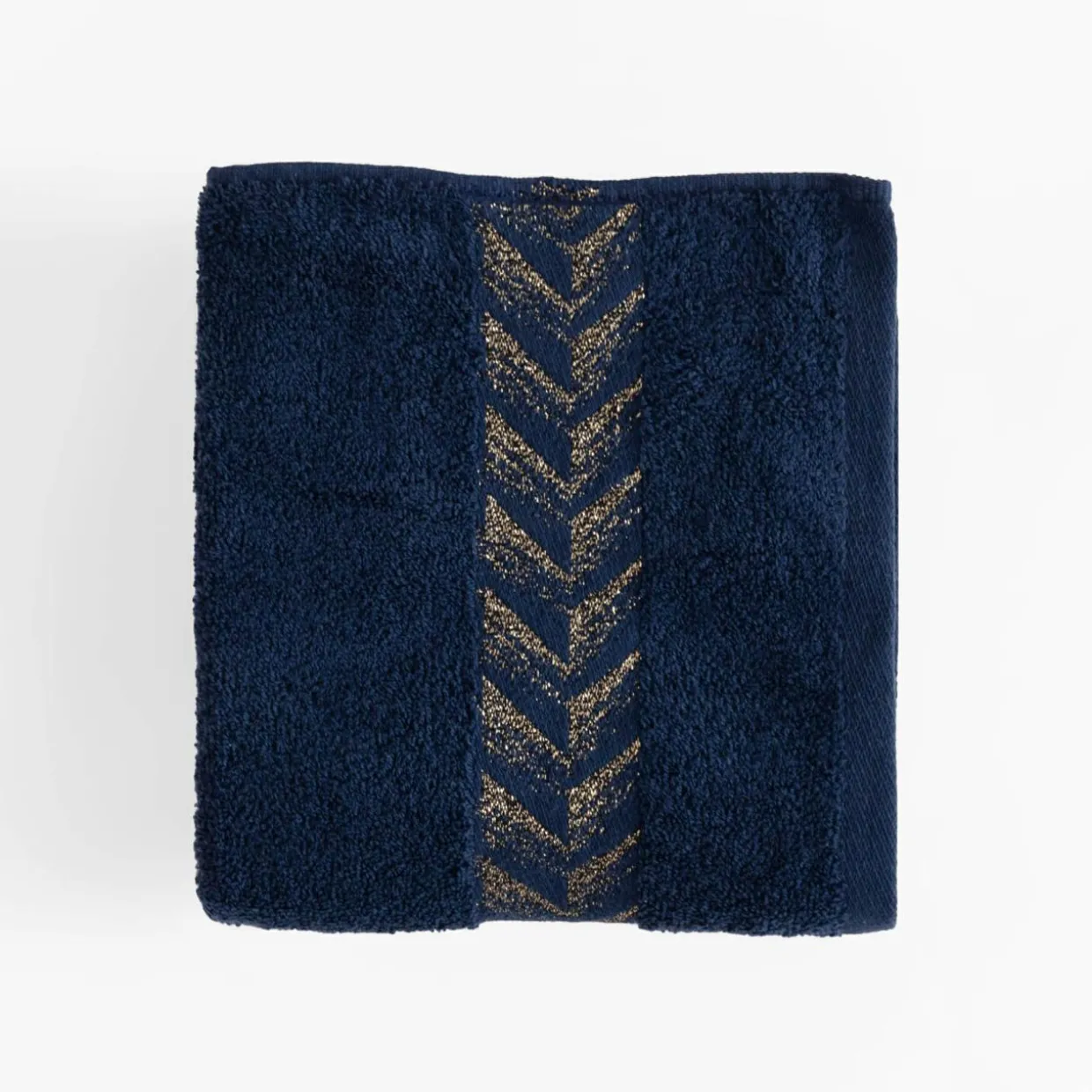 Komplet 2 ręczników biały/granatowy GLOW