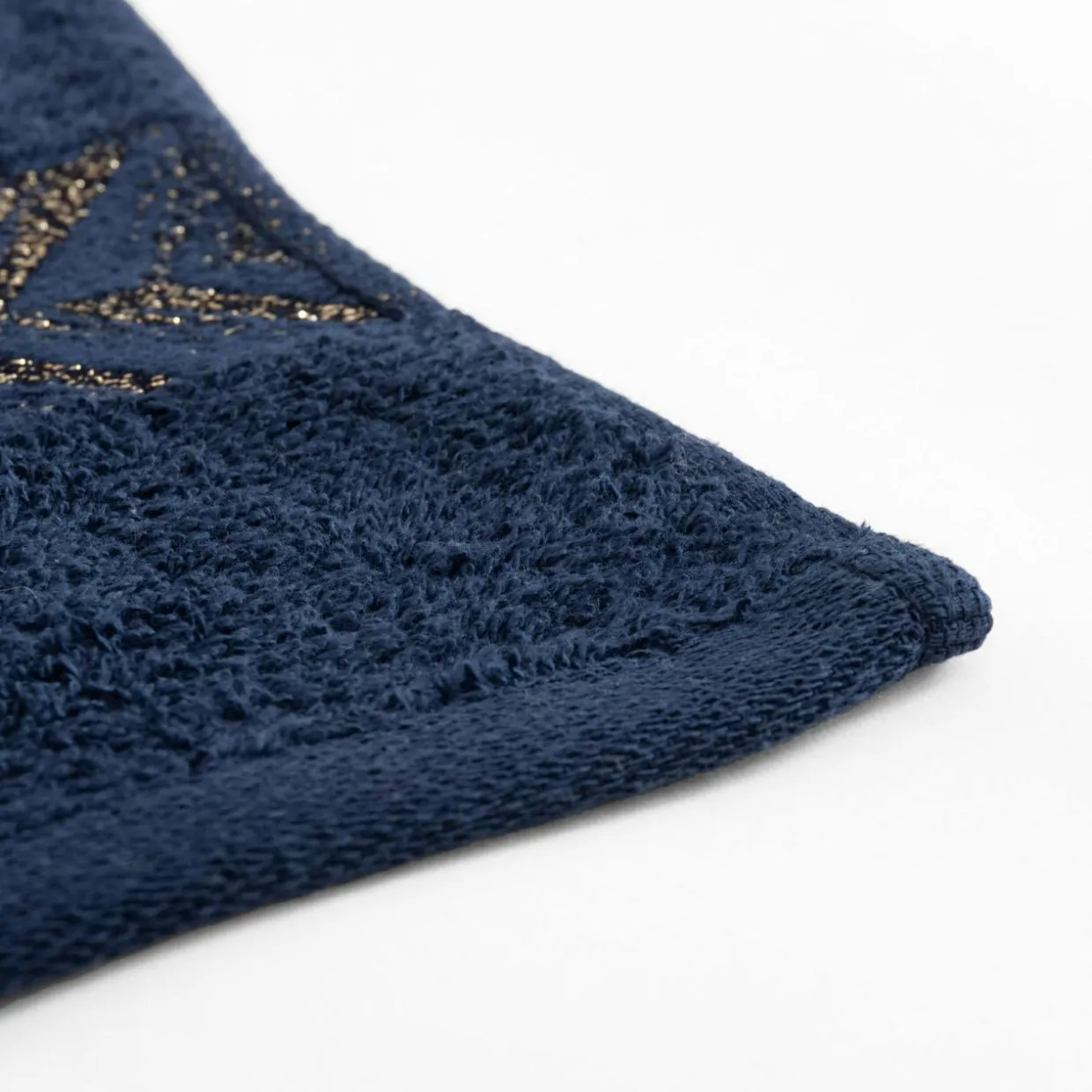 Komplet 2 ręczników biały/granatowy GLOW