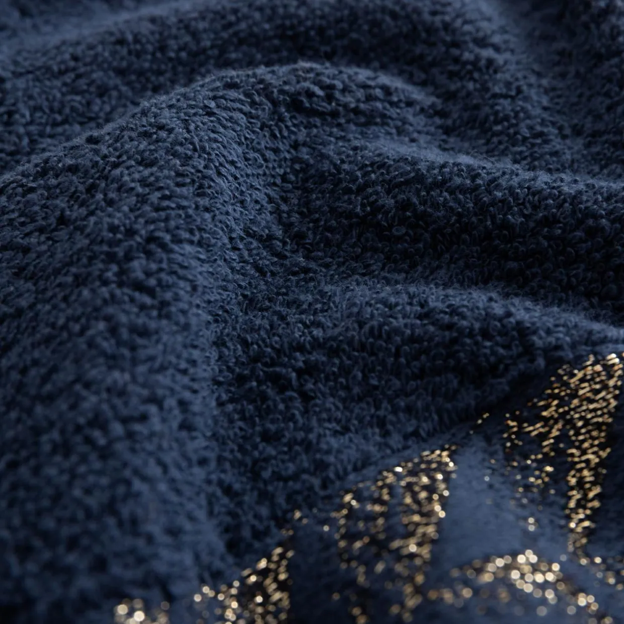 Komplet 2 ręczników biały/granatowy GLOW