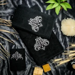 Komplet 3 ręczników czarny SUŁTAN