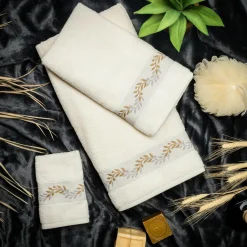 Komplet 3 ręczników ecru BOTANIC