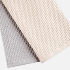 Komplet 2 ręczników kuchennych szaro-kremowe 50x70 cm