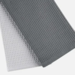 Komplet 2 ręczników kuchennych szaro-ciemnoszare 50x70 cm