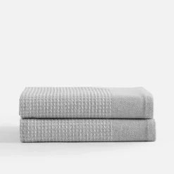 Komplet 2 ręczników kuchennych jasnoszare 40x60 cm