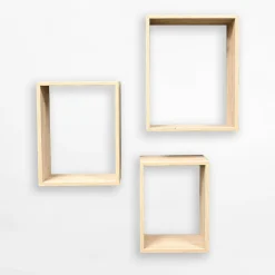 Komplet 3 szt. półek ściennych prostokątnych