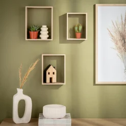 Komplet 3 szt. półek ściennych prostokątnych