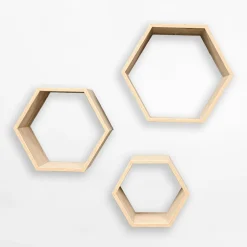 Komplet 3 szt. półek ściennych geometrycznych