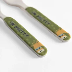 Komplet 2 sztućców dla dzieci ŻYRAFA widelec i łyżka