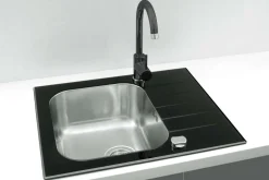 Komplet - zlewozmywak AGAT 30 z baterią YONA GLOSSY