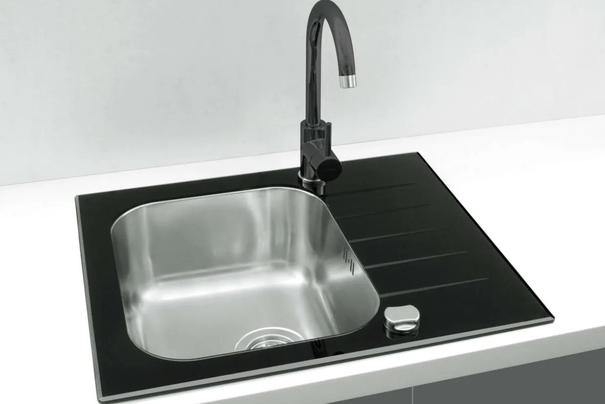 Komplet - zlewozmywak AGAT 30 z baterią YONA GLOSSY