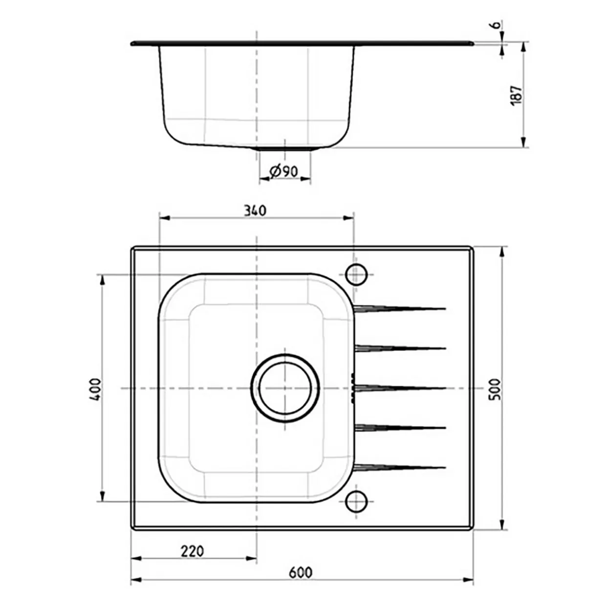 Komplet - zlewozmywak AGAT 30 z baterią YONA GLOSSY